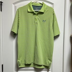 Under Armour Men's Lime and Navy Striped Polo